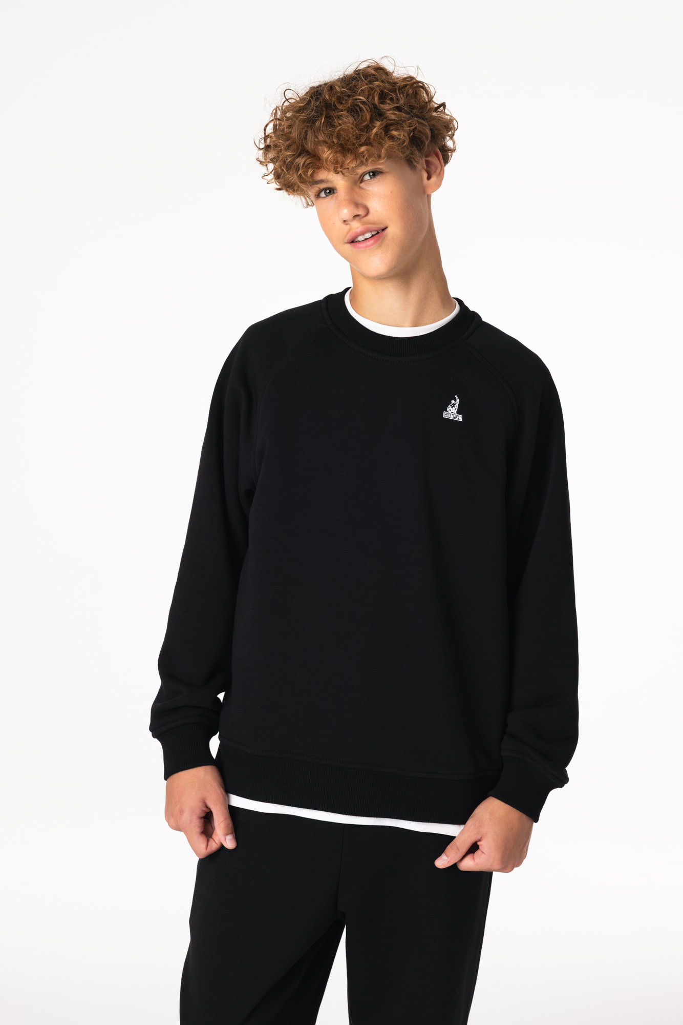 Свитшот утепленный Детский CHAMP Sweatshirt Cotton Kids Черный