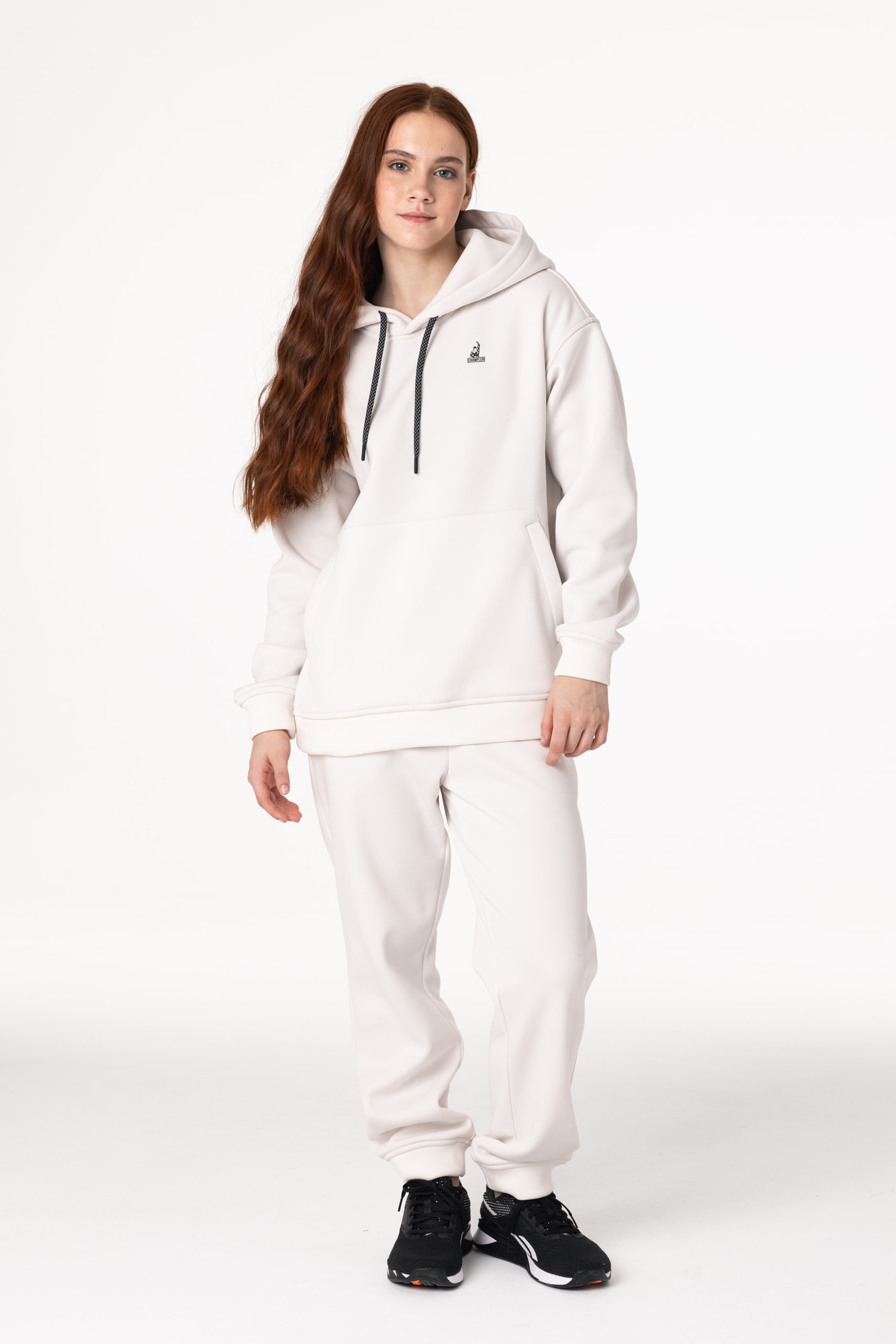Кофта утепленная Детская с капюшоном CHAMP Hoodie OVERSIZE Kids Айвори