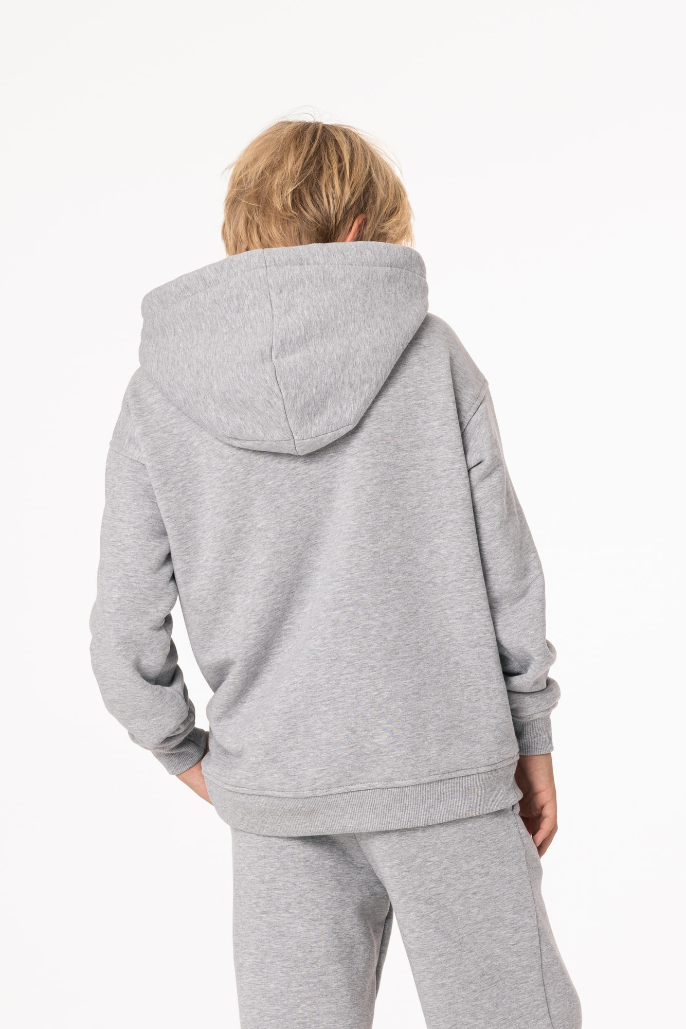 Кофта утепленная Детская с капюшоном CHAMP Hoodie OVERSIZE Cotton Kids Серый Меланж