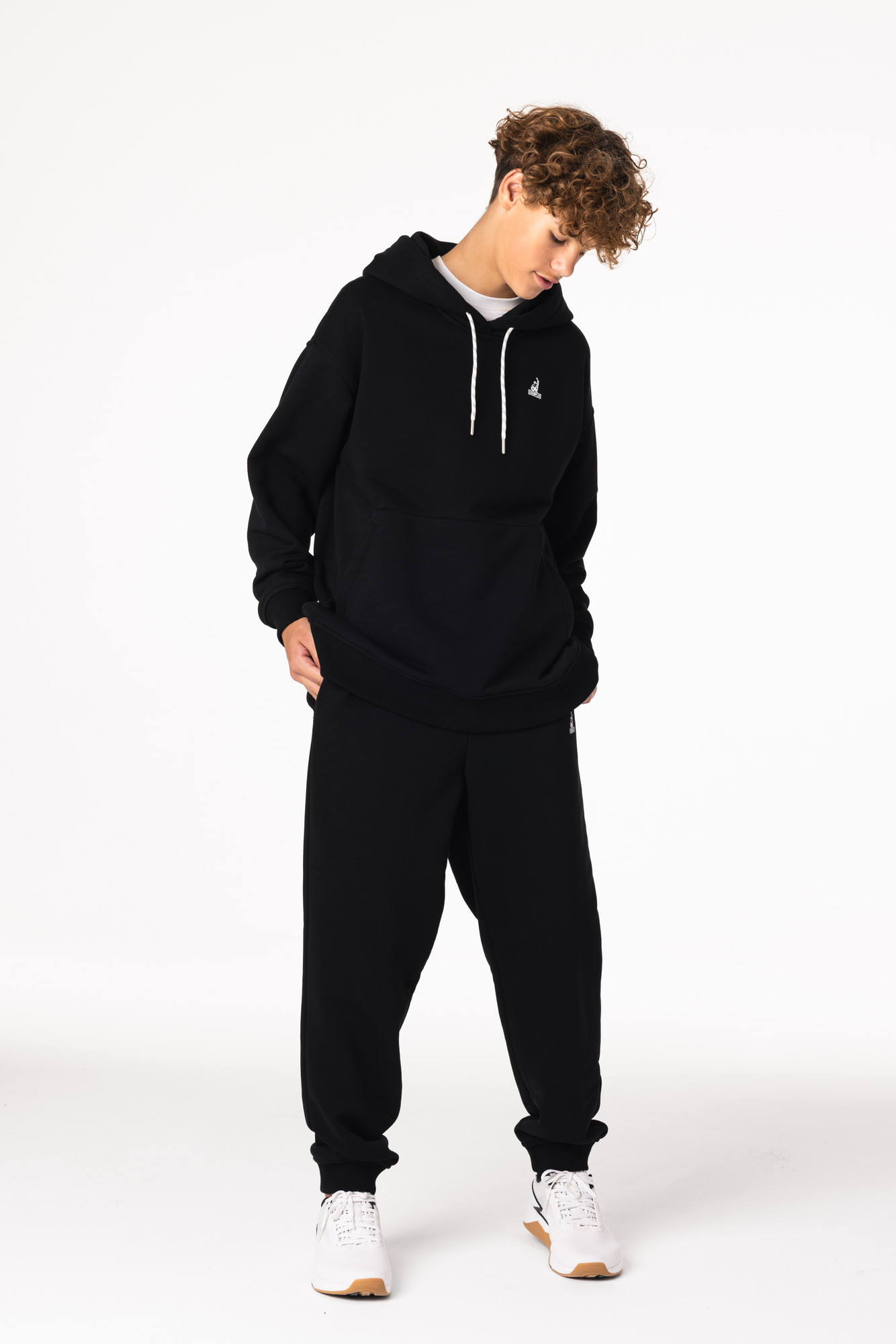 Кофта утепленная Детская с капюшоном CHAMP Hoodie OVERSIZE Cotton Kids Черная