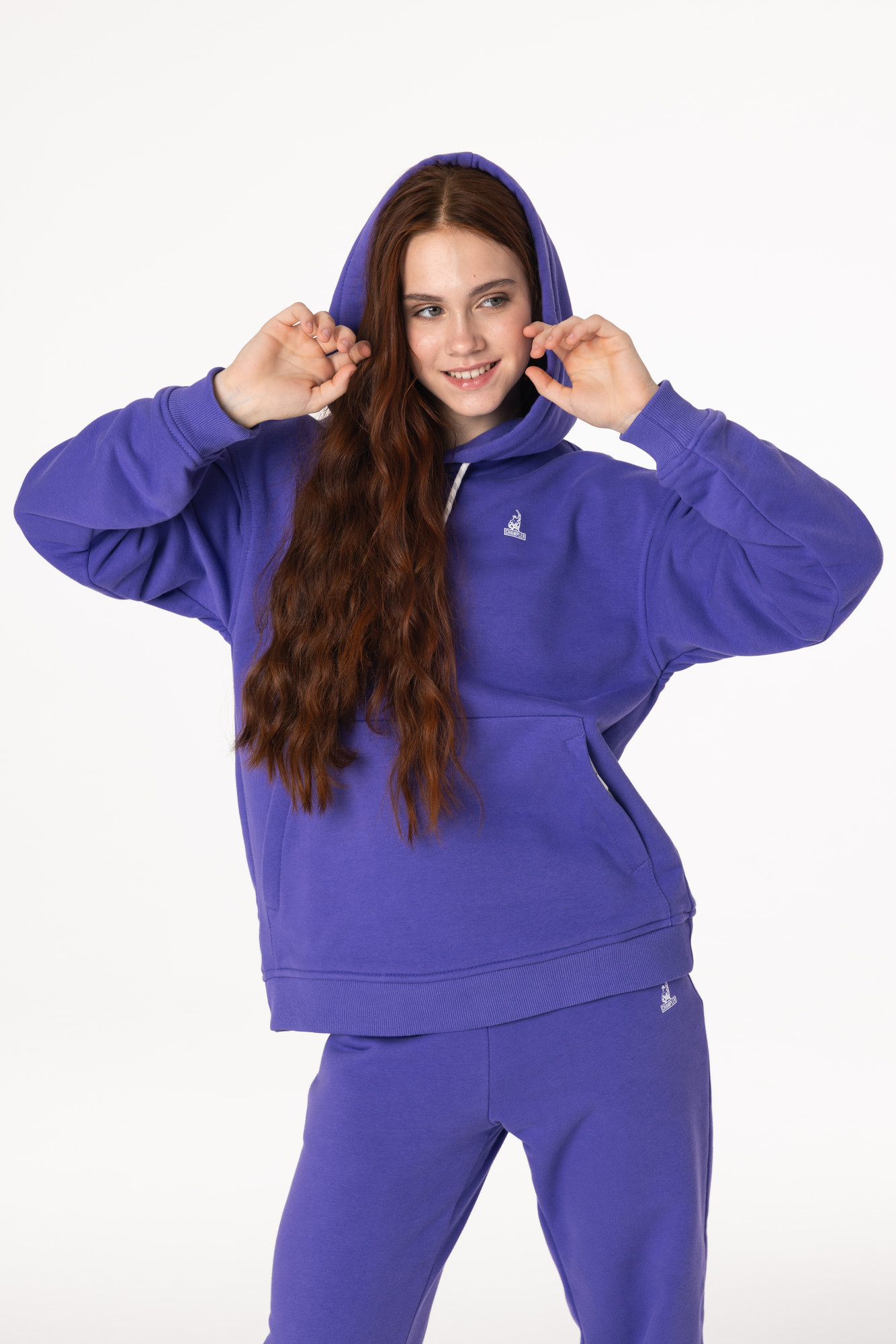 Кофта утепленная Детская с капюшоном CHAMP Hoodie OVERSIZE Cotton Kids Very Peri
