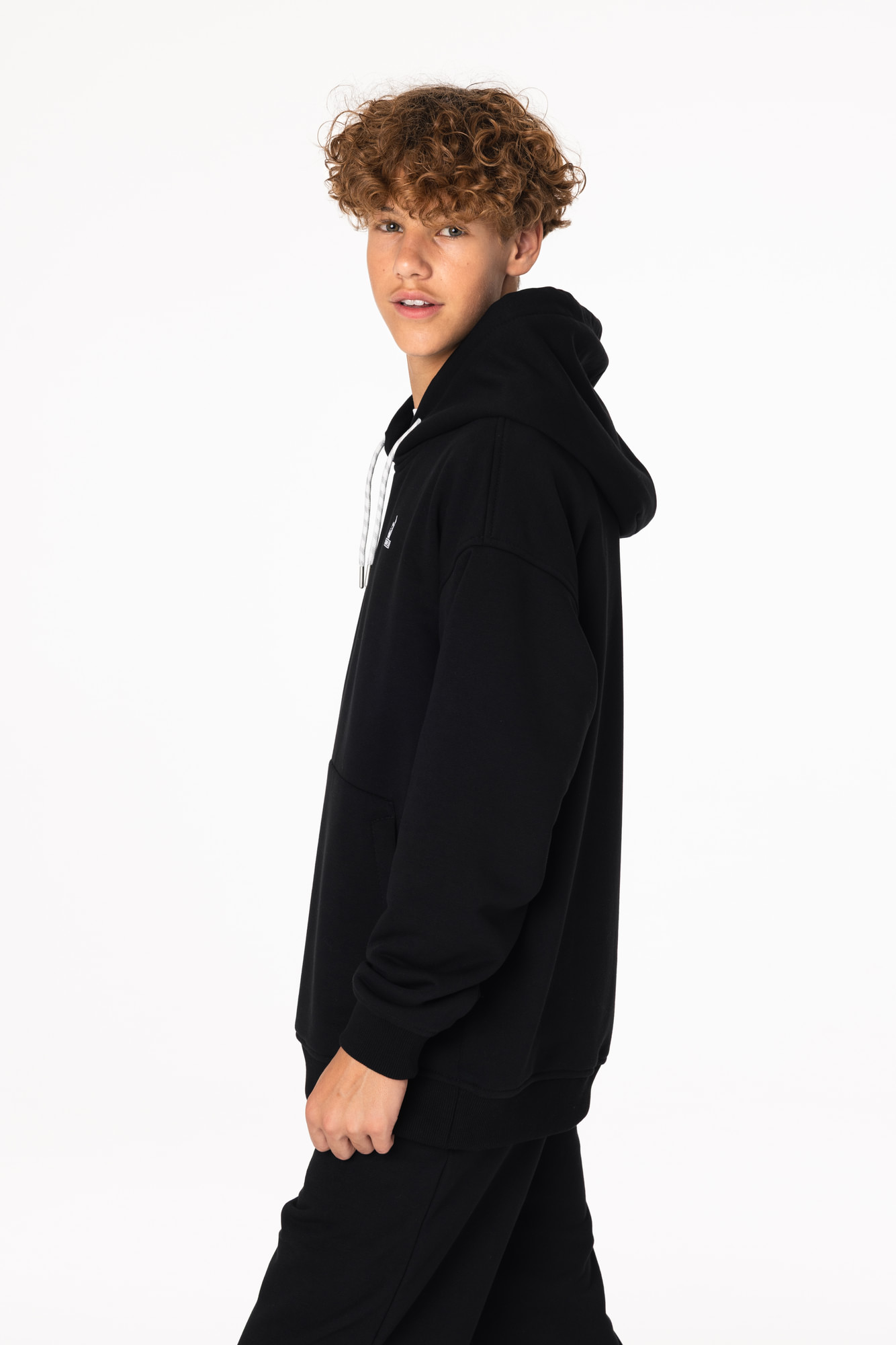 Кофта утепленная Детская с капюшоном CHAMP Hoodie OVERSIZE Cotton Kids Черная