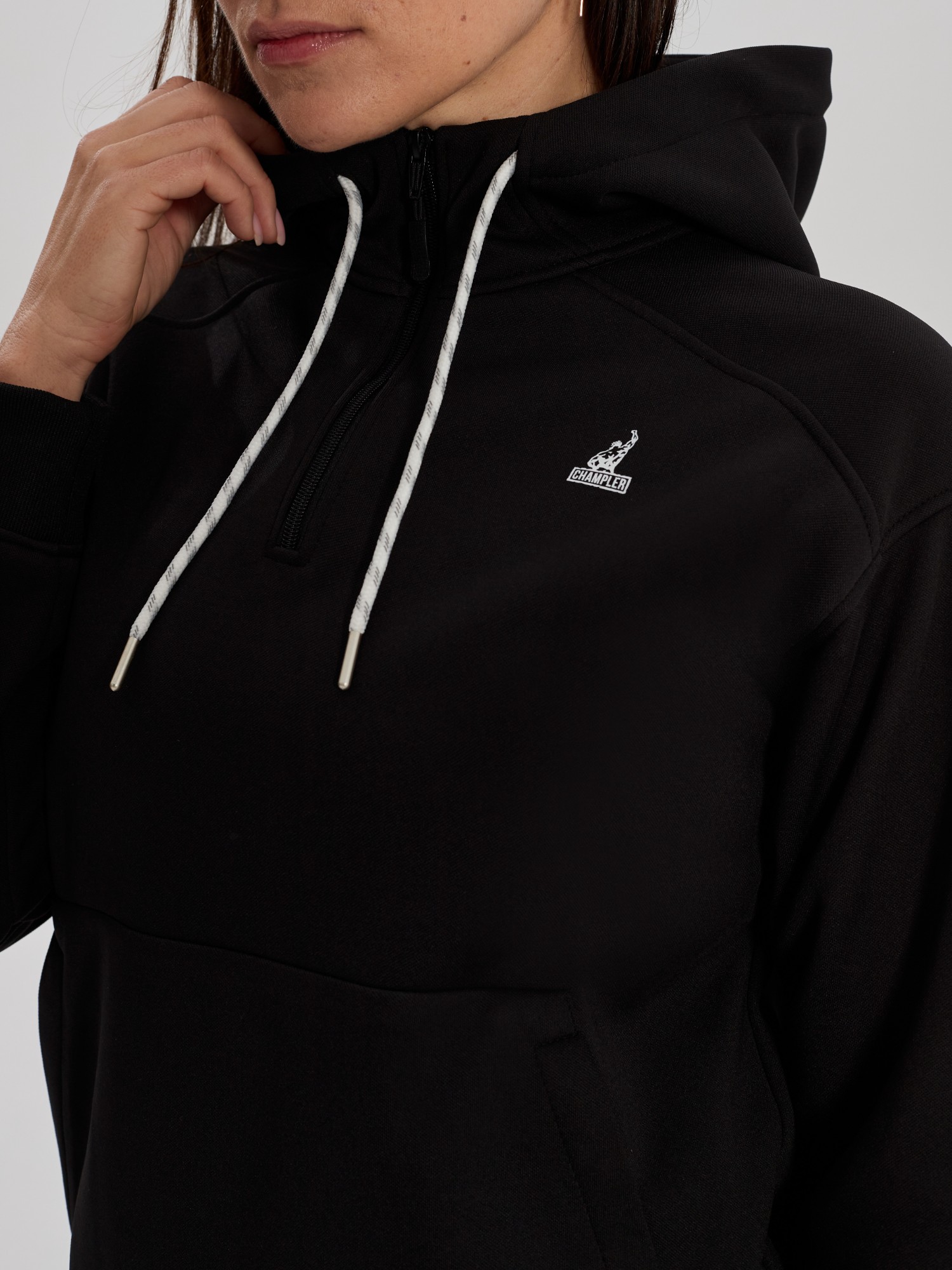 Кофта утепленная женская с капюшоном CHAMP 2Hoodie Черная