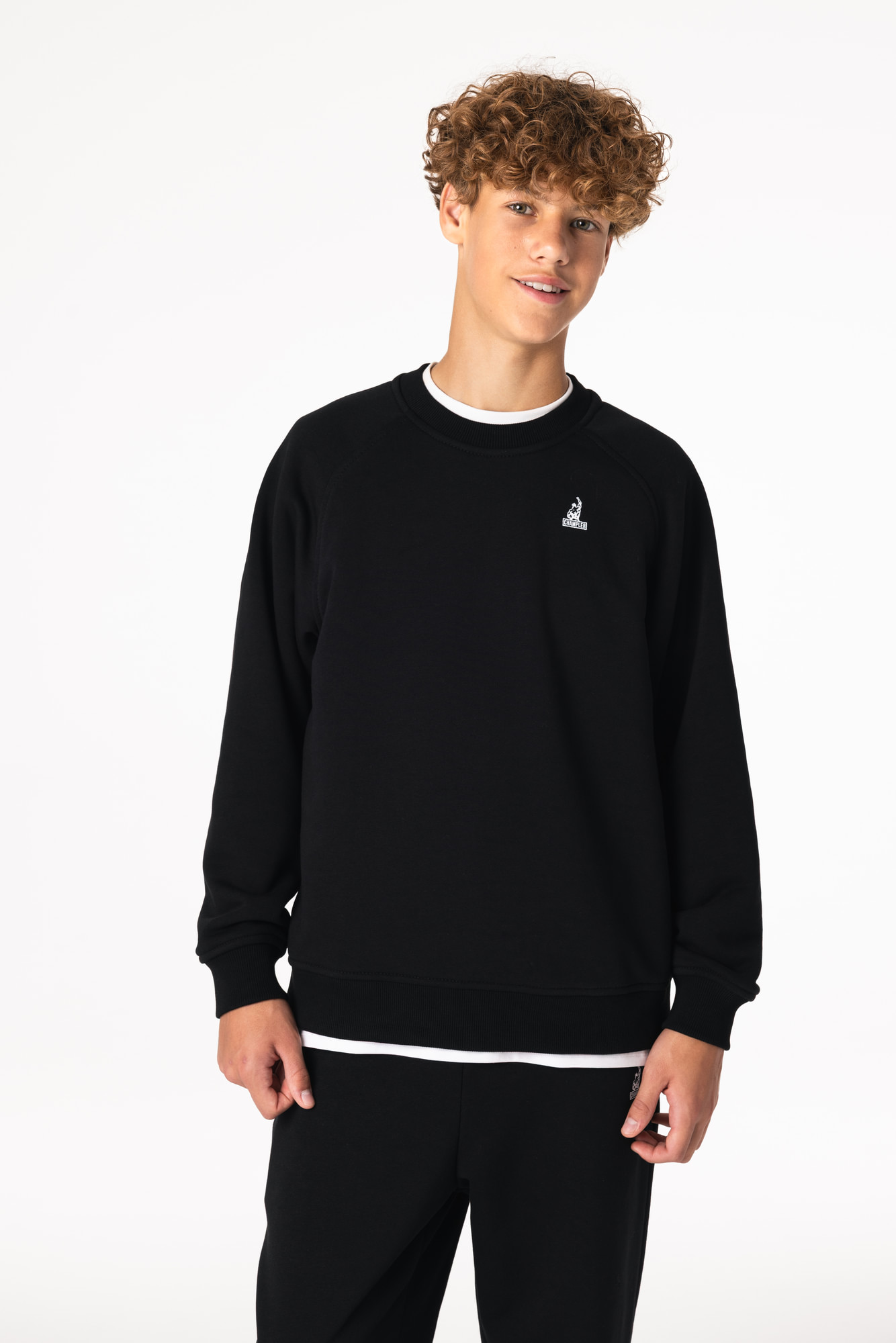 Свитшот утепленный Детский CHAMP Sweatshirt Cotton Kids Черный