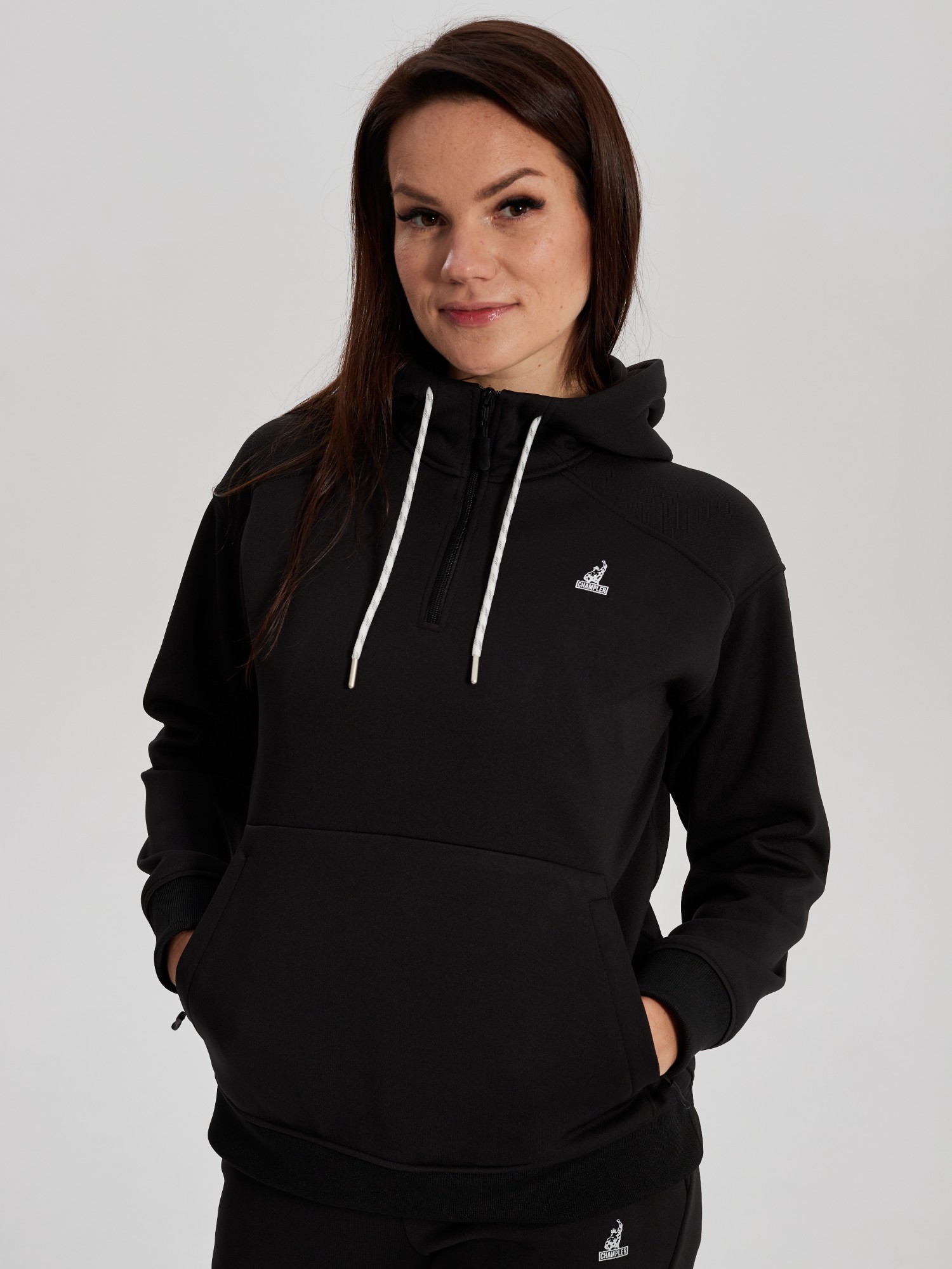 Кофта утепленная женская с капюшоном CHAMP 2Hoodie Черная
