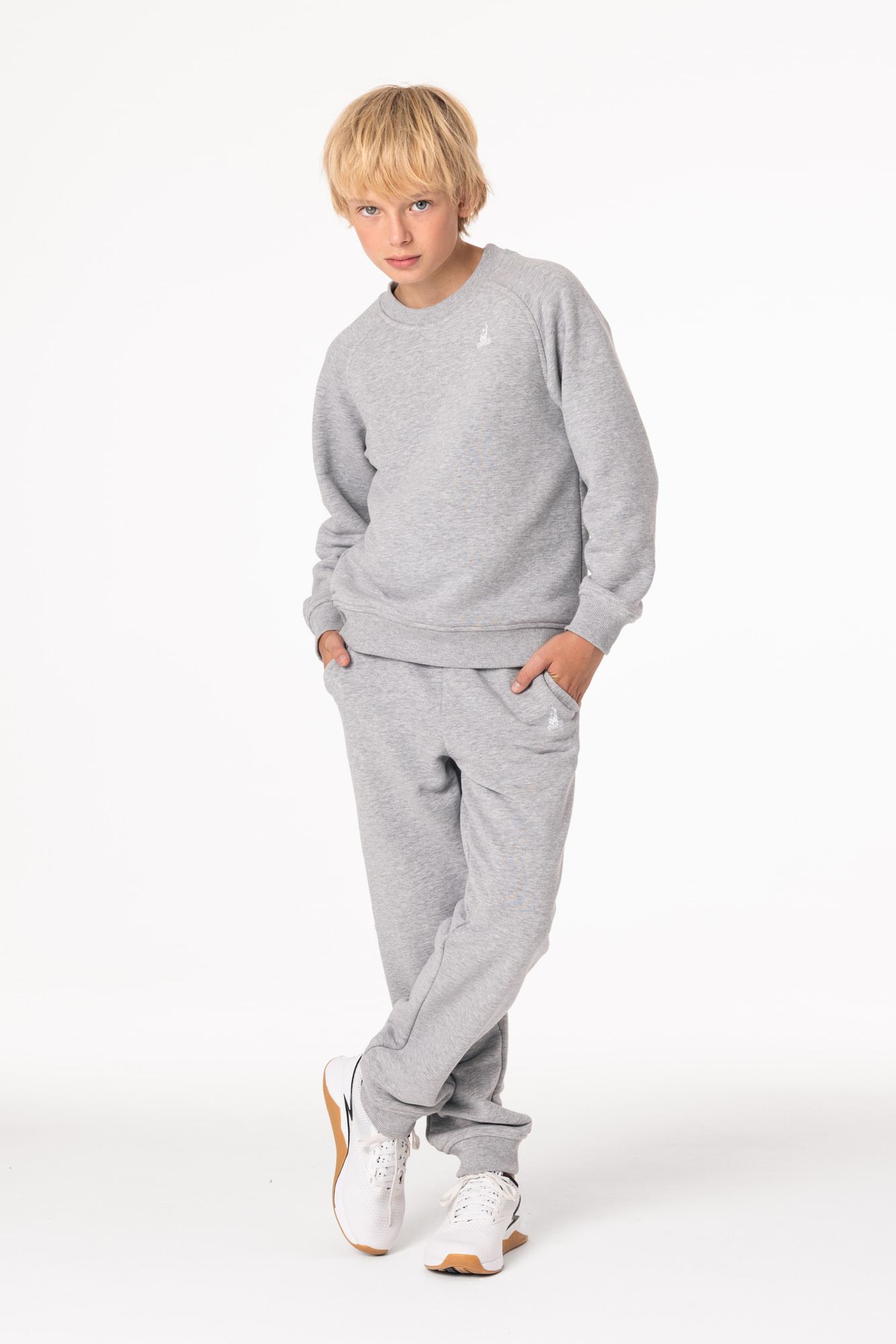 Свитшот утепленный Детский CHAMP Sweatshirt Cotton Kids Серый Меланж