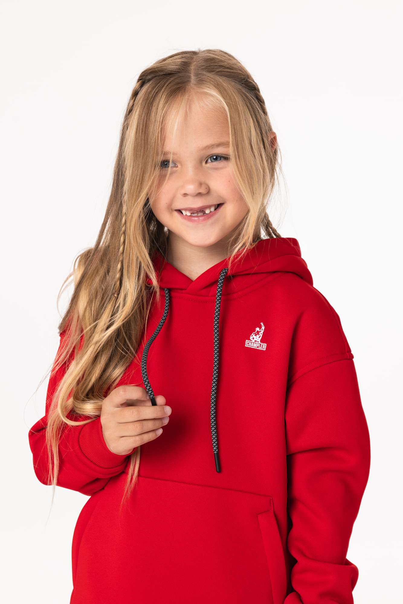 Кофта утепленная Детская с капюшоном CHAMP Hoodie OVERSIZE Kids Красная