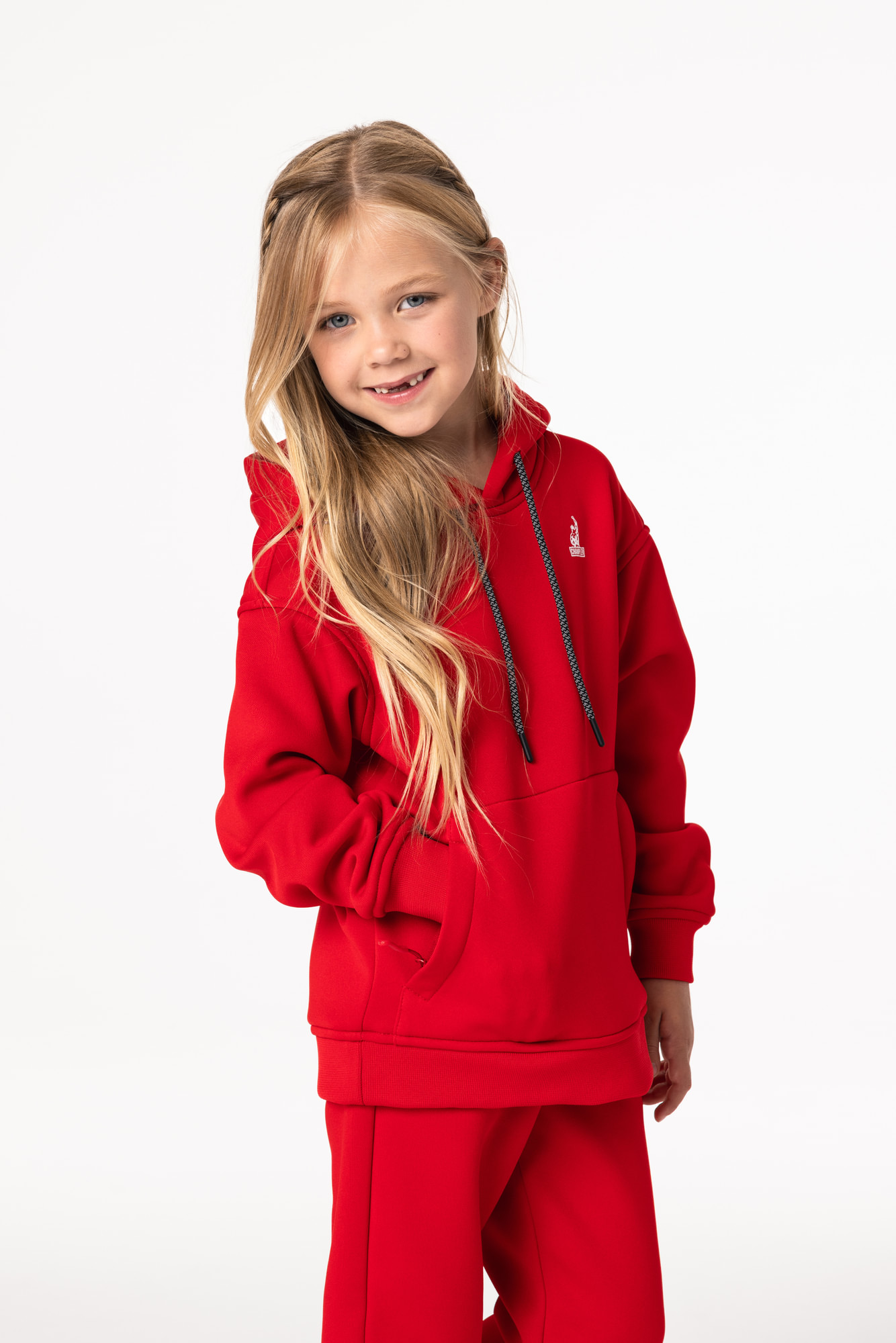 Кофта утепленная Детская с капюшоном CHAMP Hoodie OVERSIZE Kids Красная