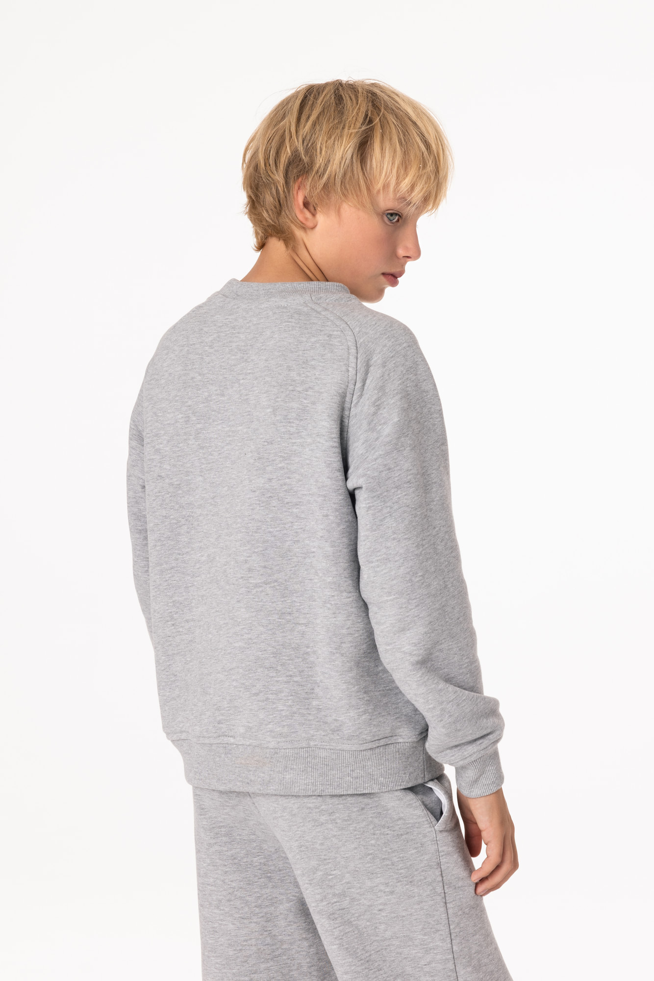 Свитшот утепленный Детский CHAMP Sweatshirt Cotton Kids Серый Меланж
