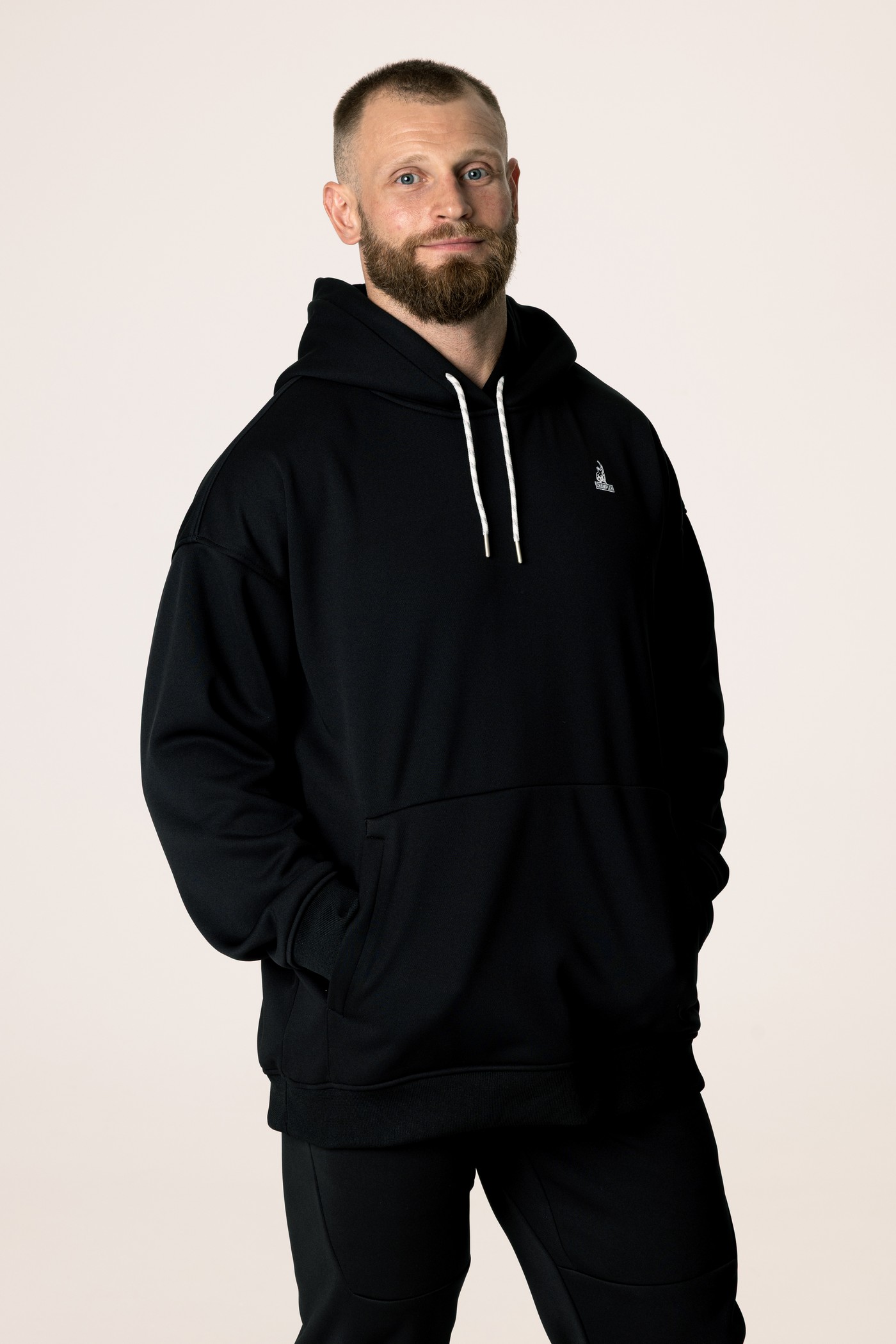 Кофта утепленная мужские с капюшоном CHAMP Hoodie OVERSIZE Черная