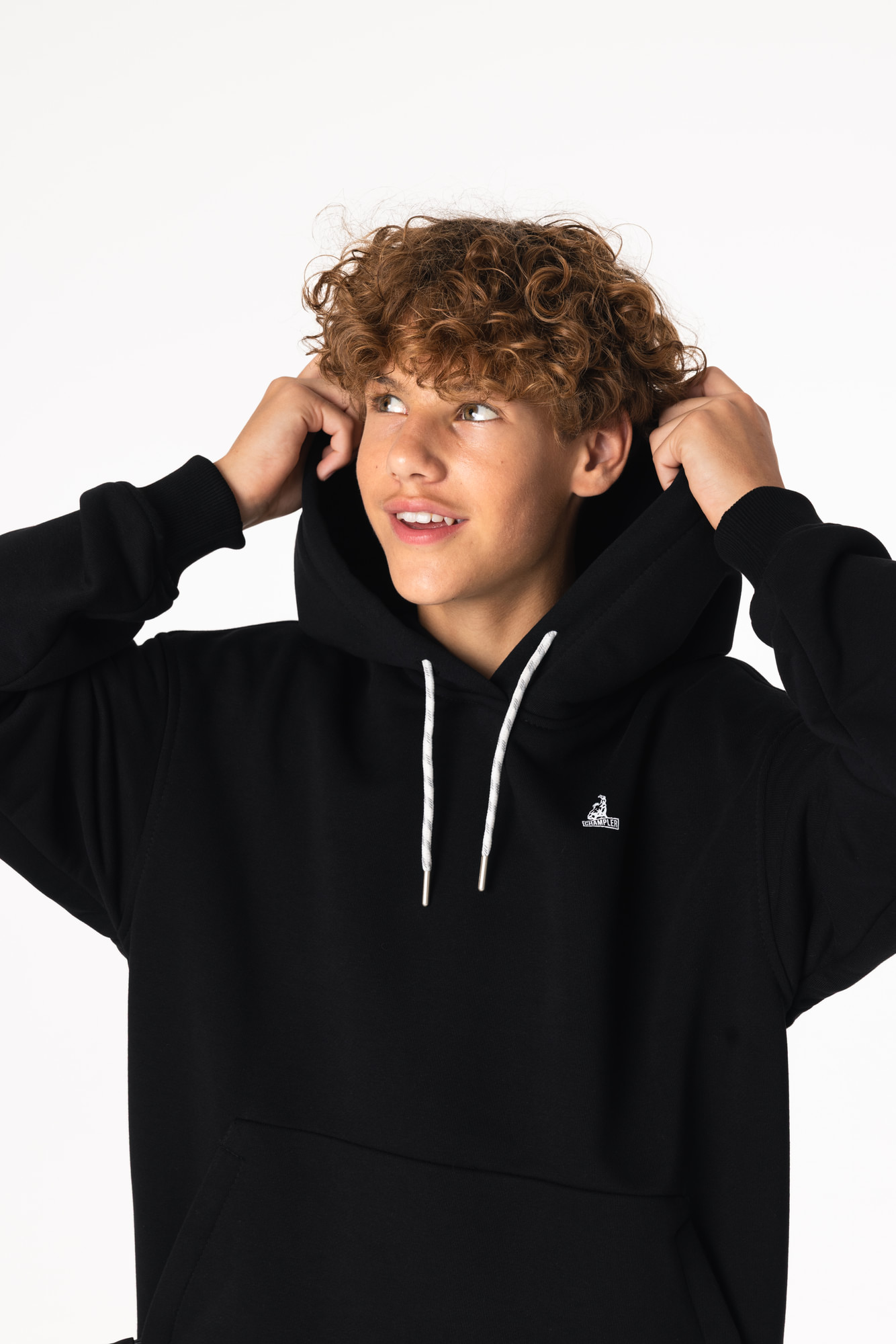 Кофта утепленная Детская с капюшоном CHAMP Hoodie OVERSIZE Cotton Kids Черная