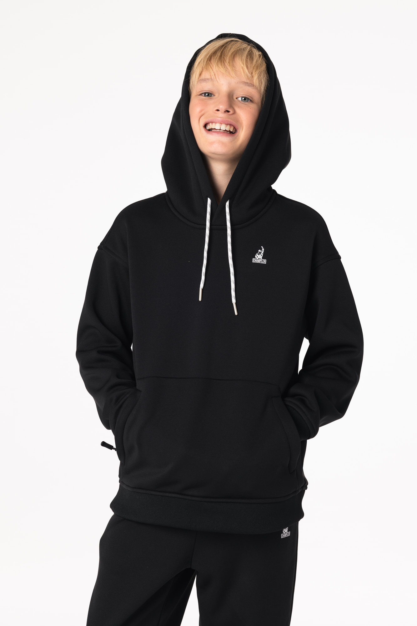 Кофта утепленная Детская с капюшоном CHAMP Hoodie OVERSIZE Kids Черная