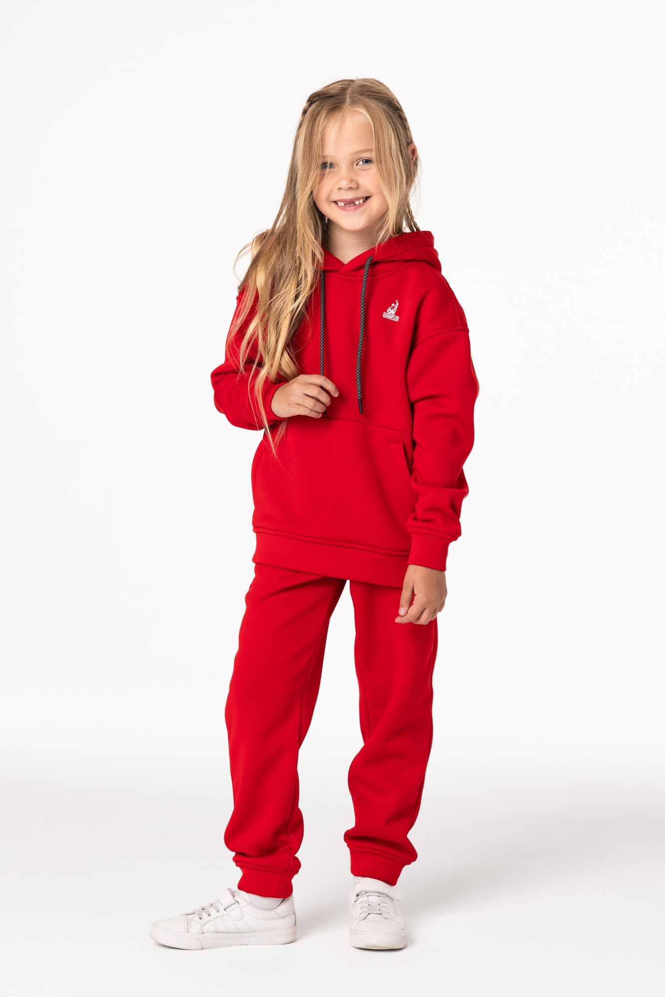 Кофта утепленная Детская с капюшоном CHAMP Hoodie OVERSIZE Kids Красная
