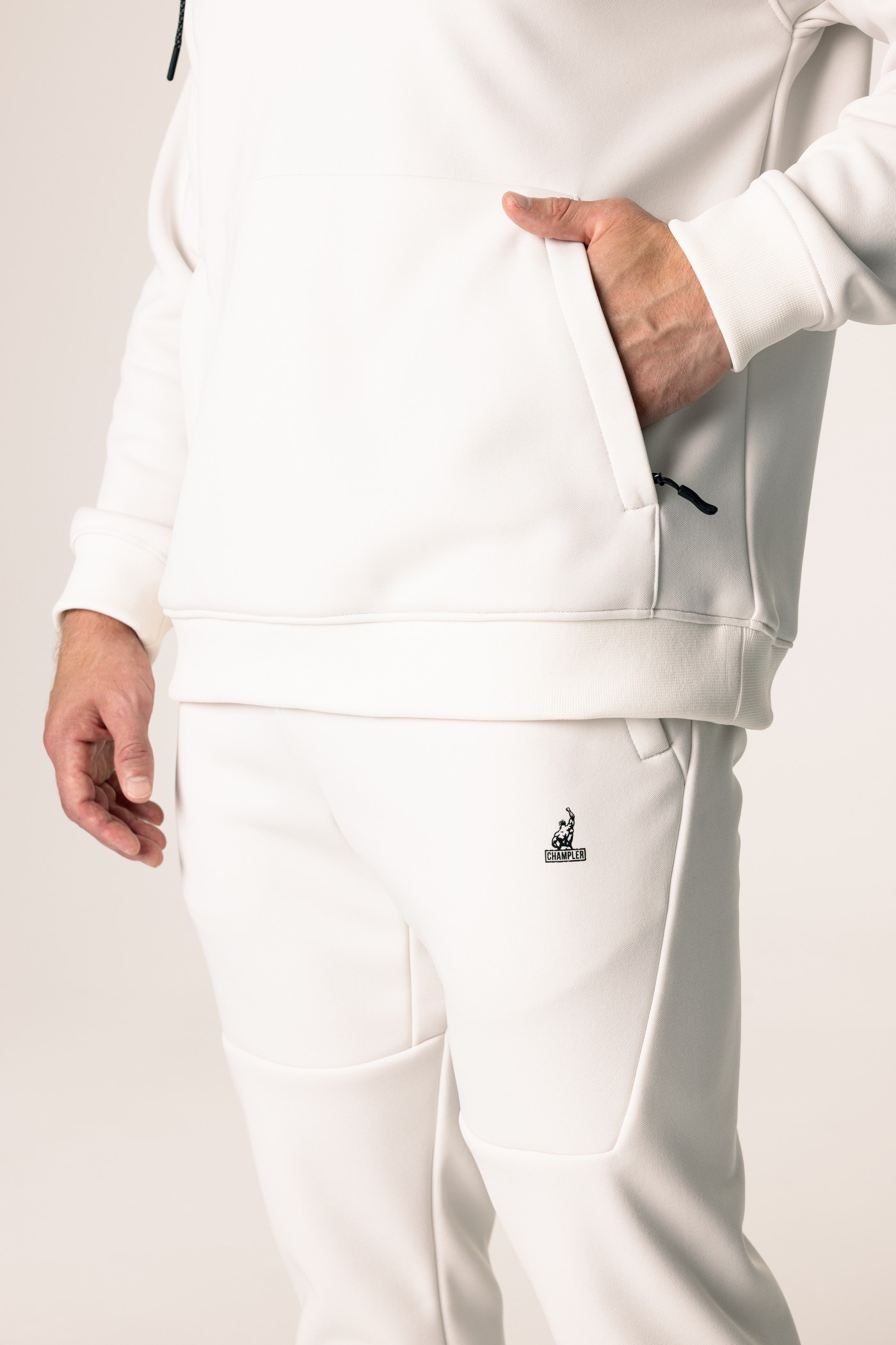 Кофта утепленная мужские с капюшоном CHAMP 2Hoodie Айвори