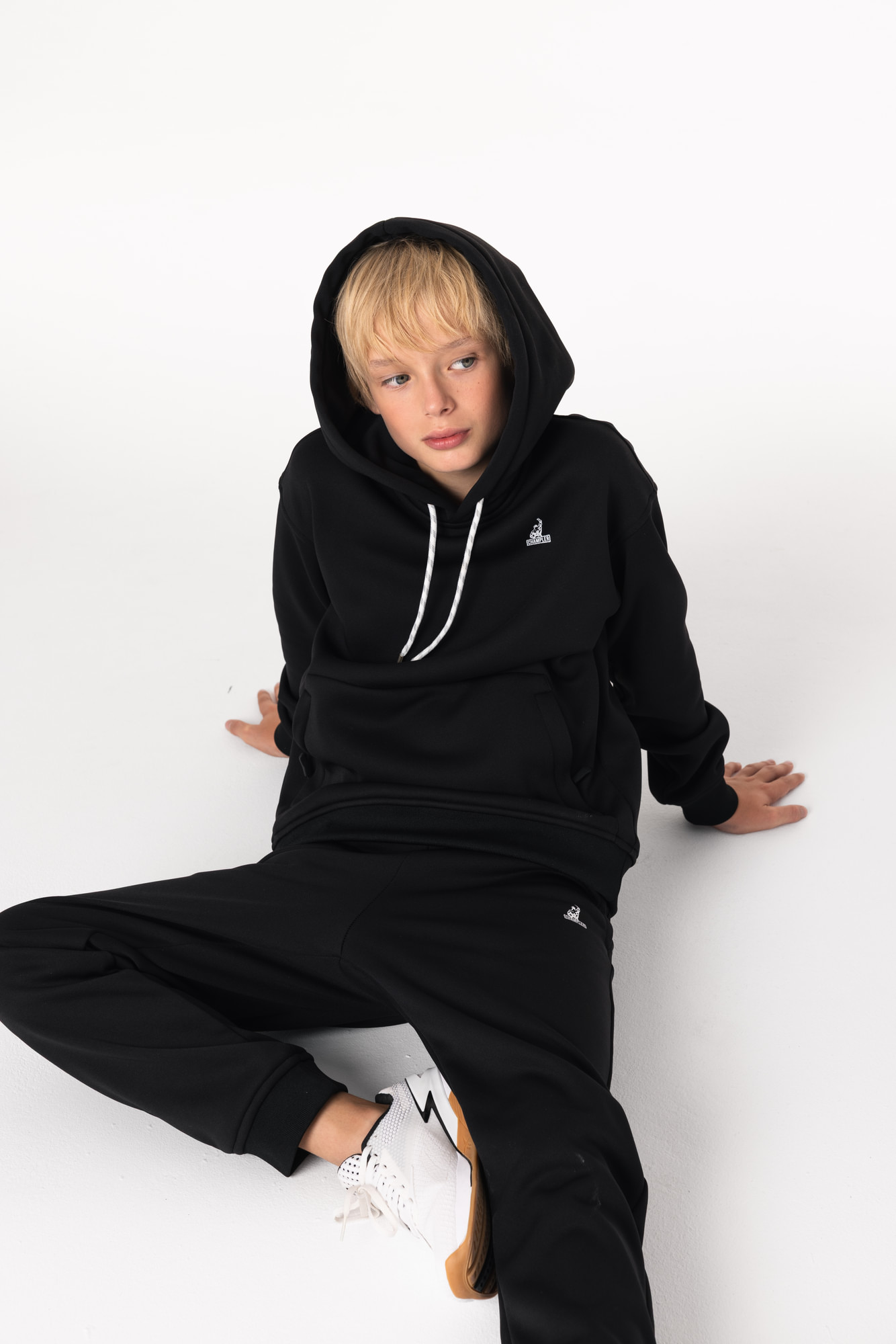 Кофта утепленная Детская с капюшоном CHAMP Hoodie OVERSIZE Kids Черная