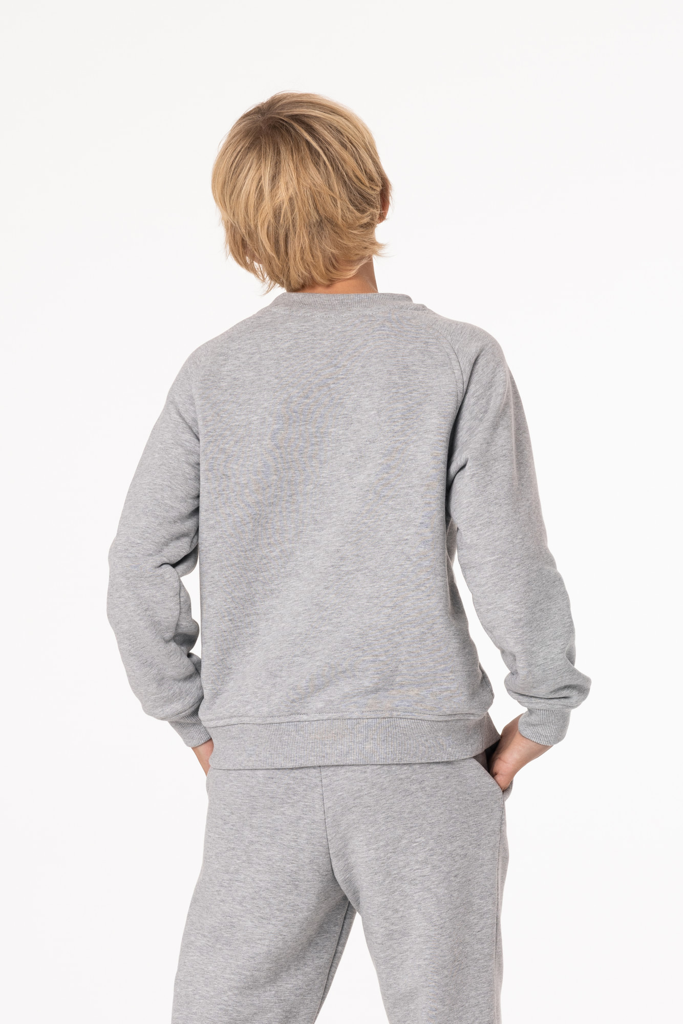 Свитшот утепленный Детский CHAMP Sweatshirt Cotton Kids Серый Меланж