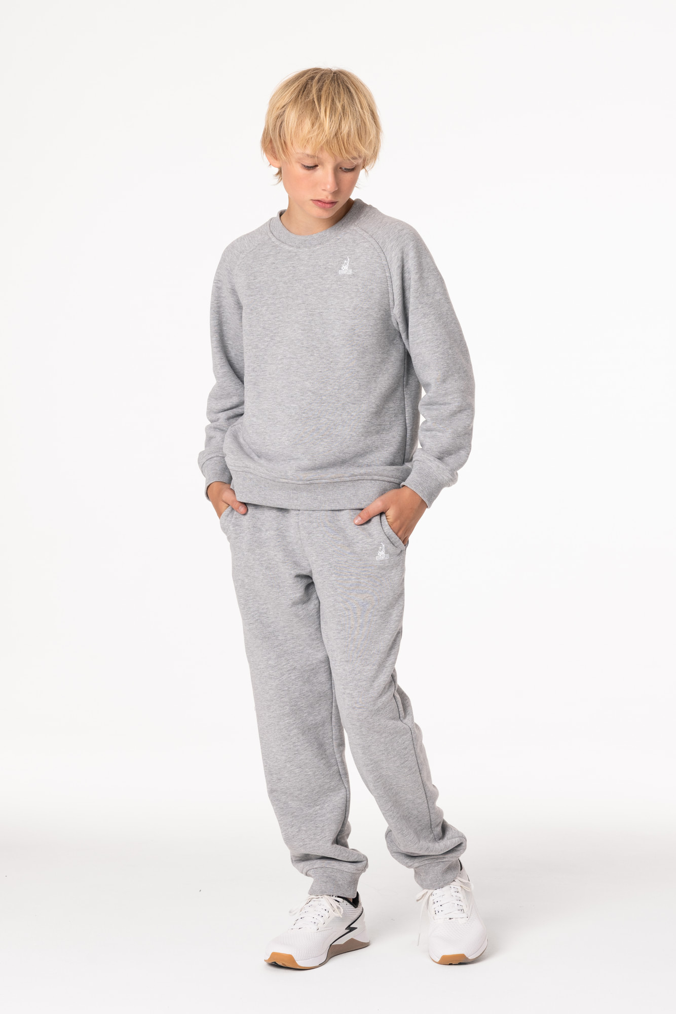Свитшот утепленный Детский CHAMP Sweatshirt Cotton Kids Серый Меланж