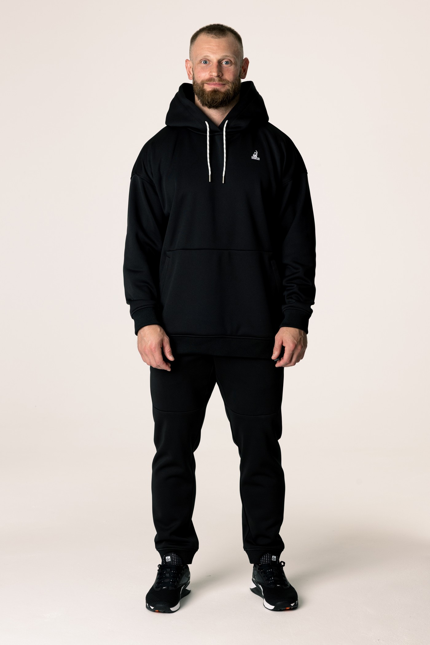 Кофта утепленная мужские с капюшоном CHAMP Hoodie OVERSIZE Черная
