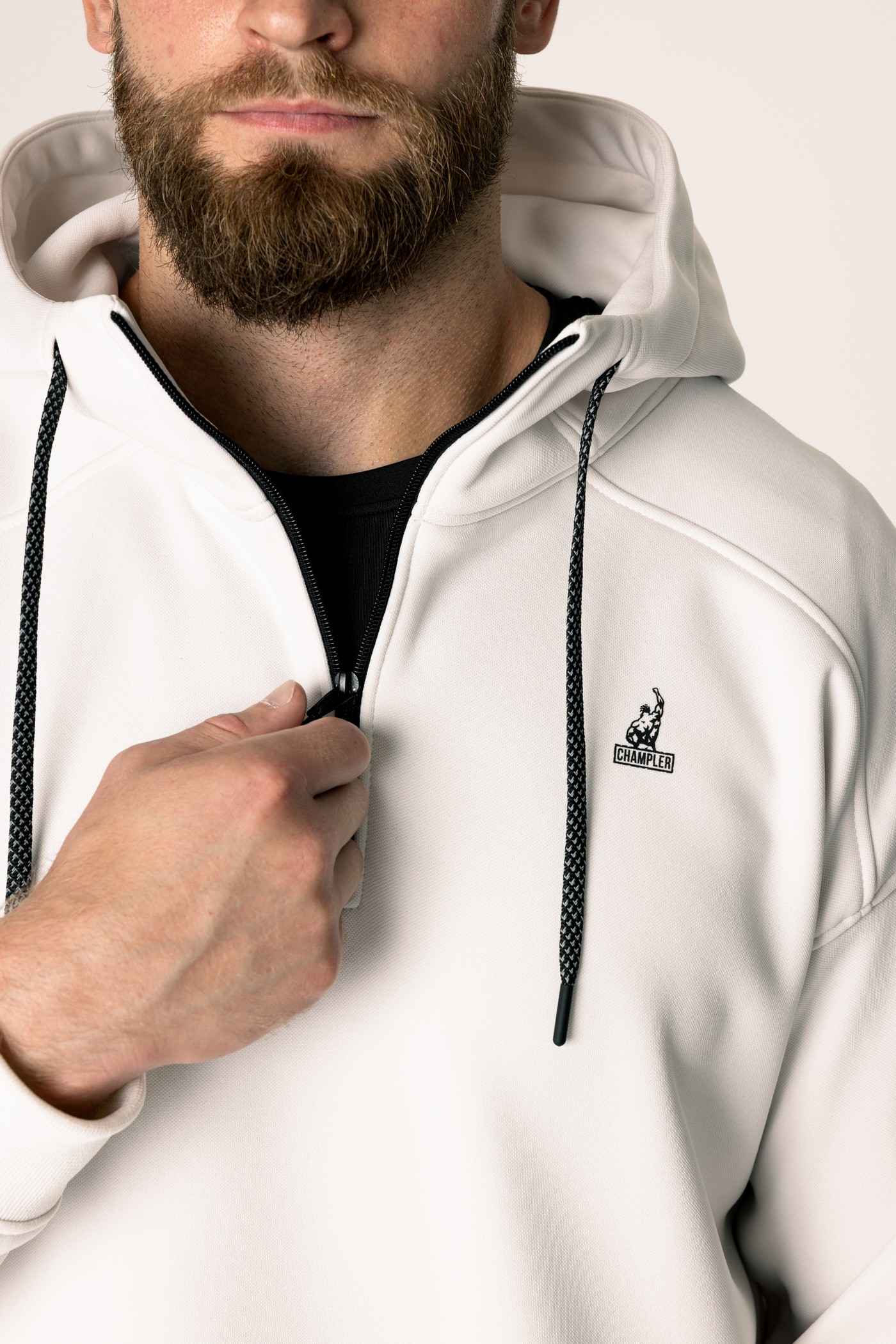 Кофта утепленная мужские с капюшоном CHAMP 2Hoodie Айвори