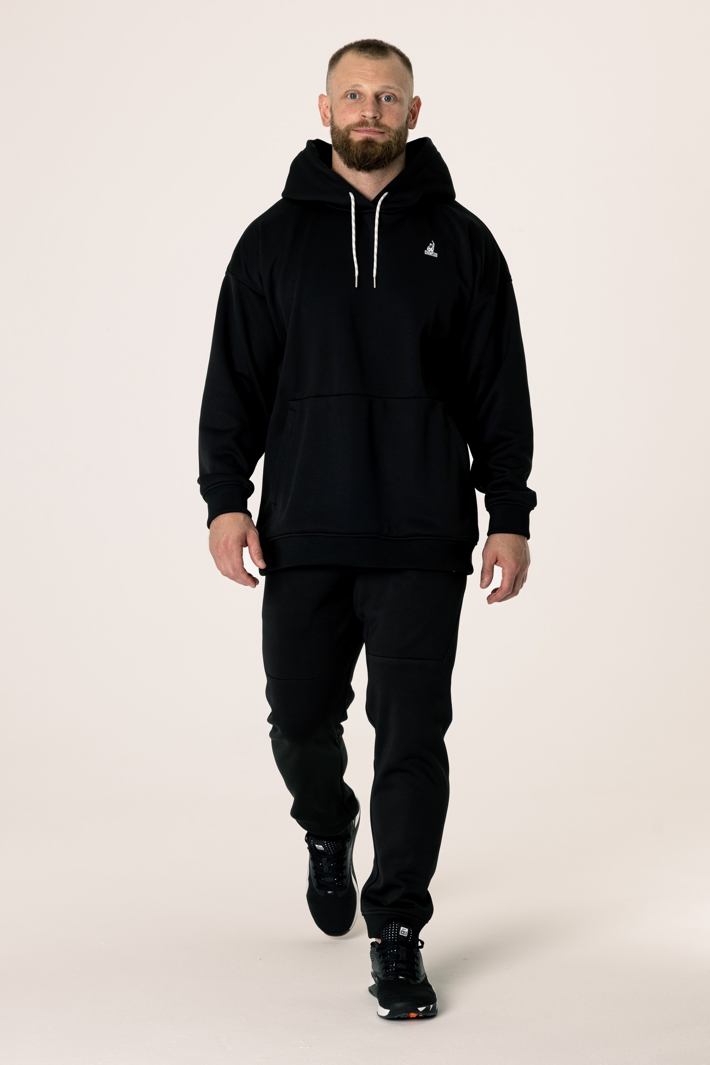 Кофта утепленная мужские с капюшоном CHAMP Hoodie OVERSIZE Черная