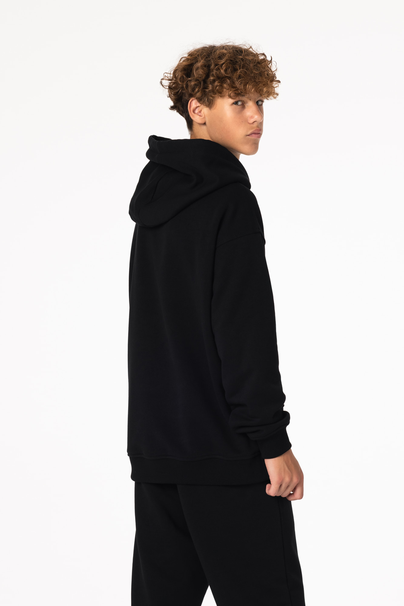Кофта утепленная Детская с капюшоном CHAMP Hoodie OVERSIZE Cotton Kids Черная